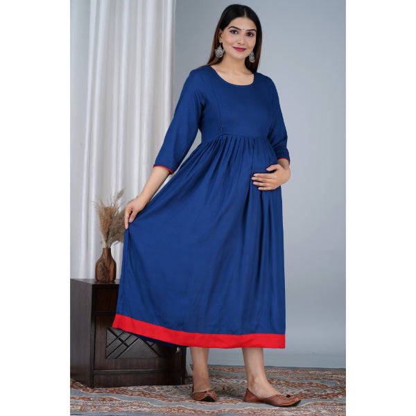 Jikonet Women's Cotton Plain Maternity Feeding Kurti