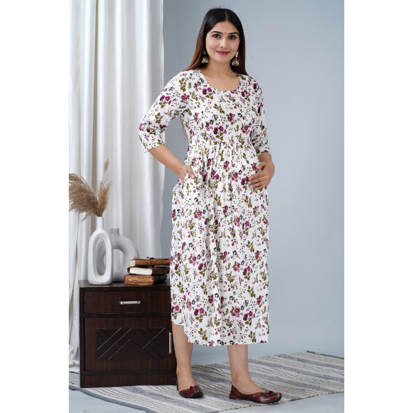 Jikonet Women's Breastfeeding Maternity Kurti with zip