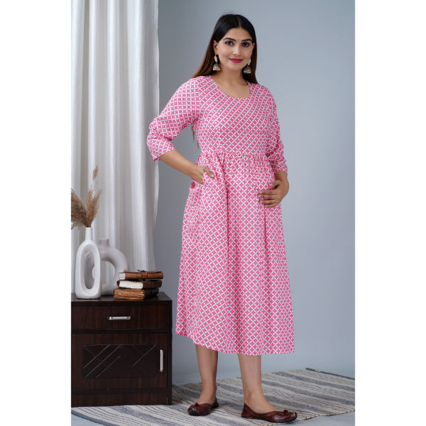 Jikonet Women's Breastfeeding Maternity Kurti with zip