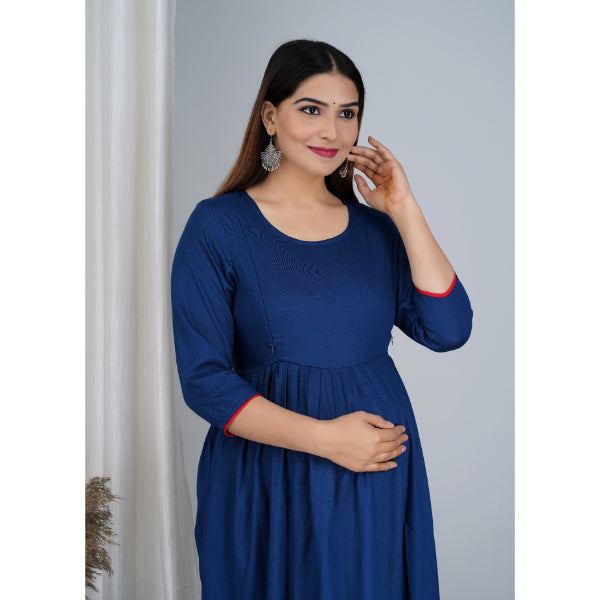 Jikonet Women's Cotton Plain Maternity Feeding Kurti