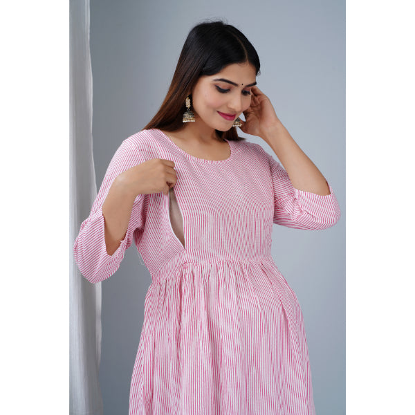 Jikonet Women's Breastfeeding Maternity Kurti with zip