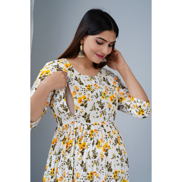 Jikonet Women's Breastfeeding Maternity Kurti with zip