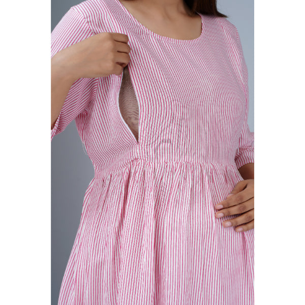 Jikonet Women's Breastfeeding Maternity Kurti with zip