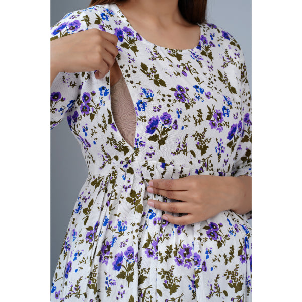 Jikonet Women's Breastfeeding Maternity Kurti with zip