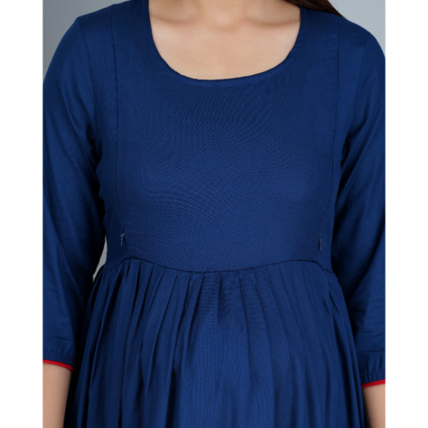 Jikonet Women's Cotton Plain Maternity Feeding Kurti