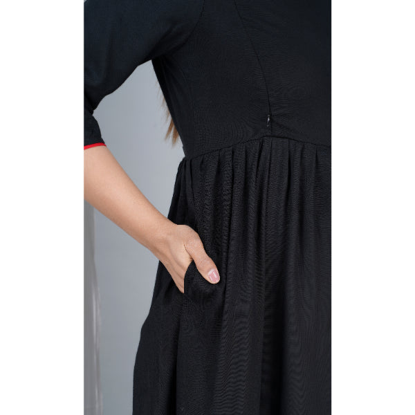 Jikonet Women's Cotton Plain Maternity Feeding Kurti