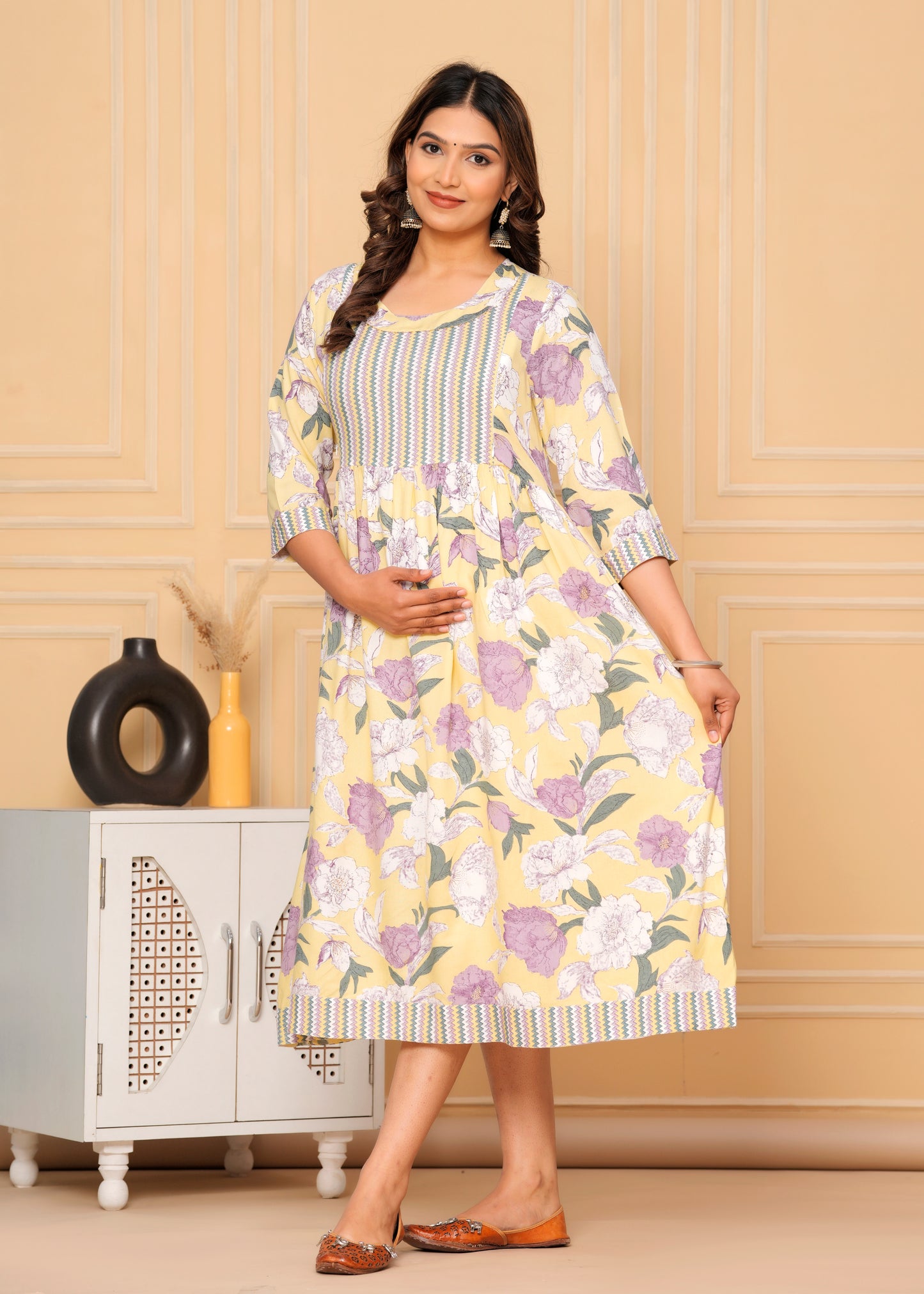 Jikonet Women's Breastfeeding Maternity Kurti with zip
