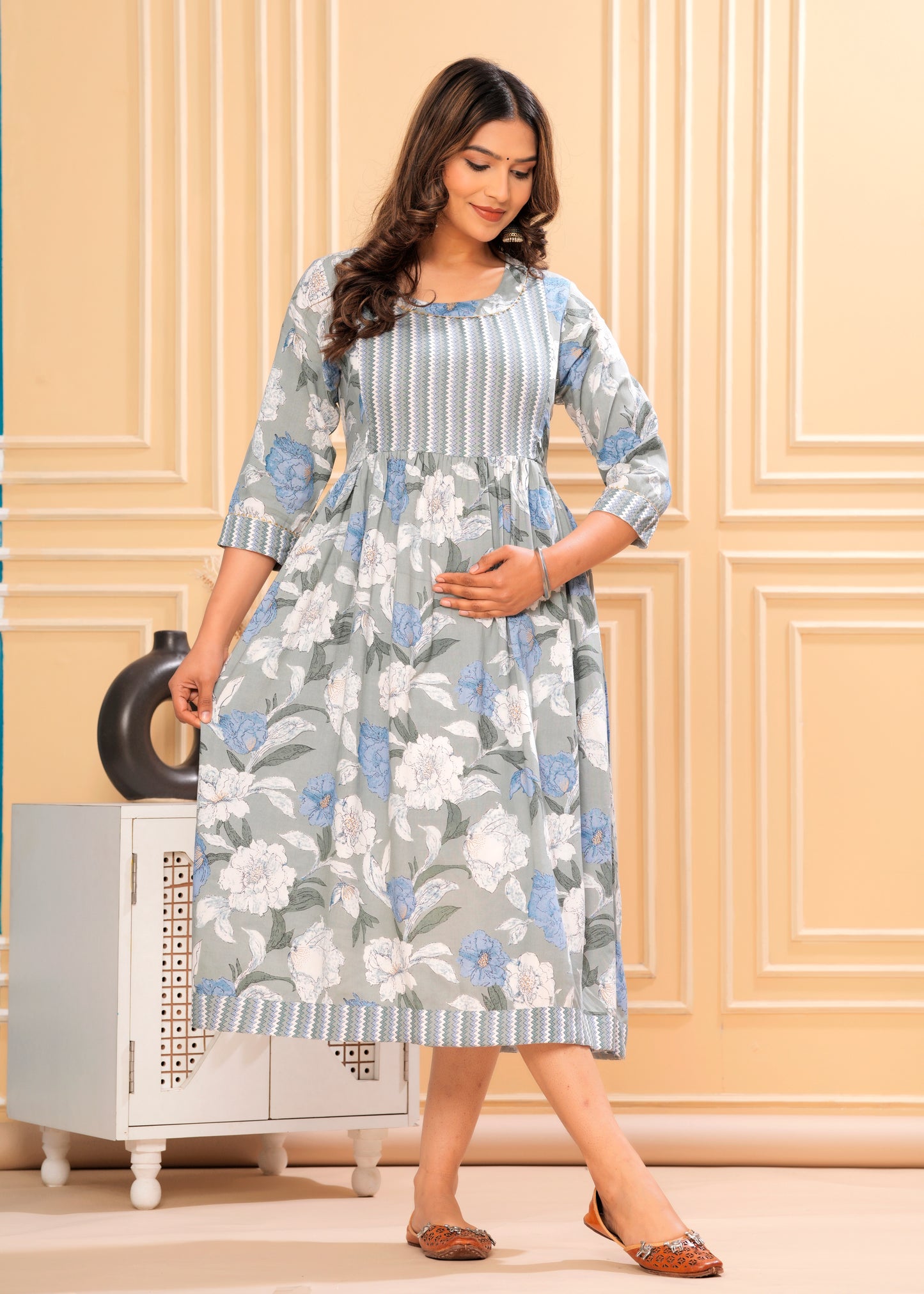 Jikonet Women's Breastfeeding Maternity Kurti with zip