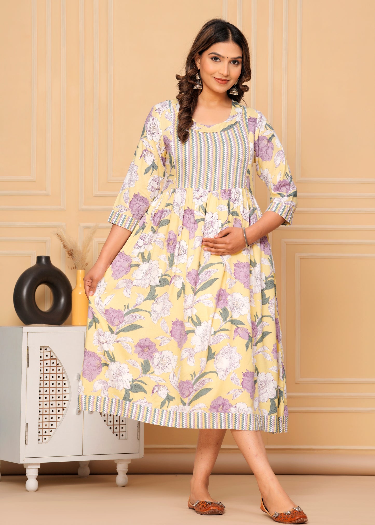 Jikonet Women's Breastfeeding Maternity Kurti with zip