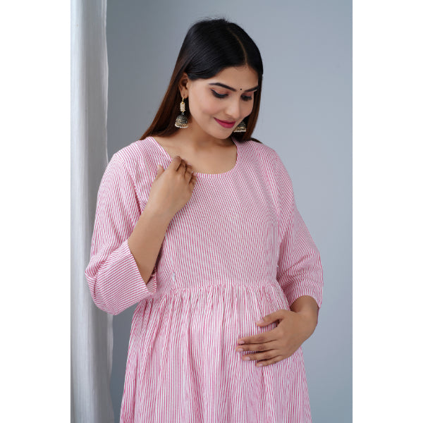 Jikonet Women's Breastfeeding Maternity Kurti with zip