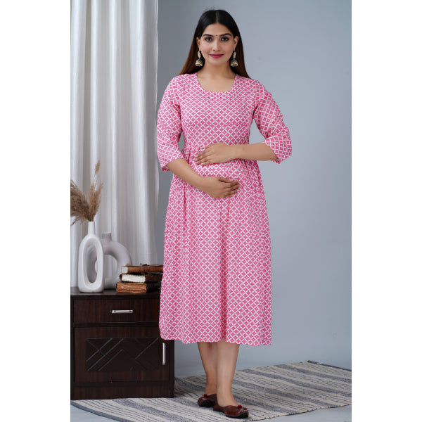 Jikonet Women's Breastfeeding Maternity Kurti with zip