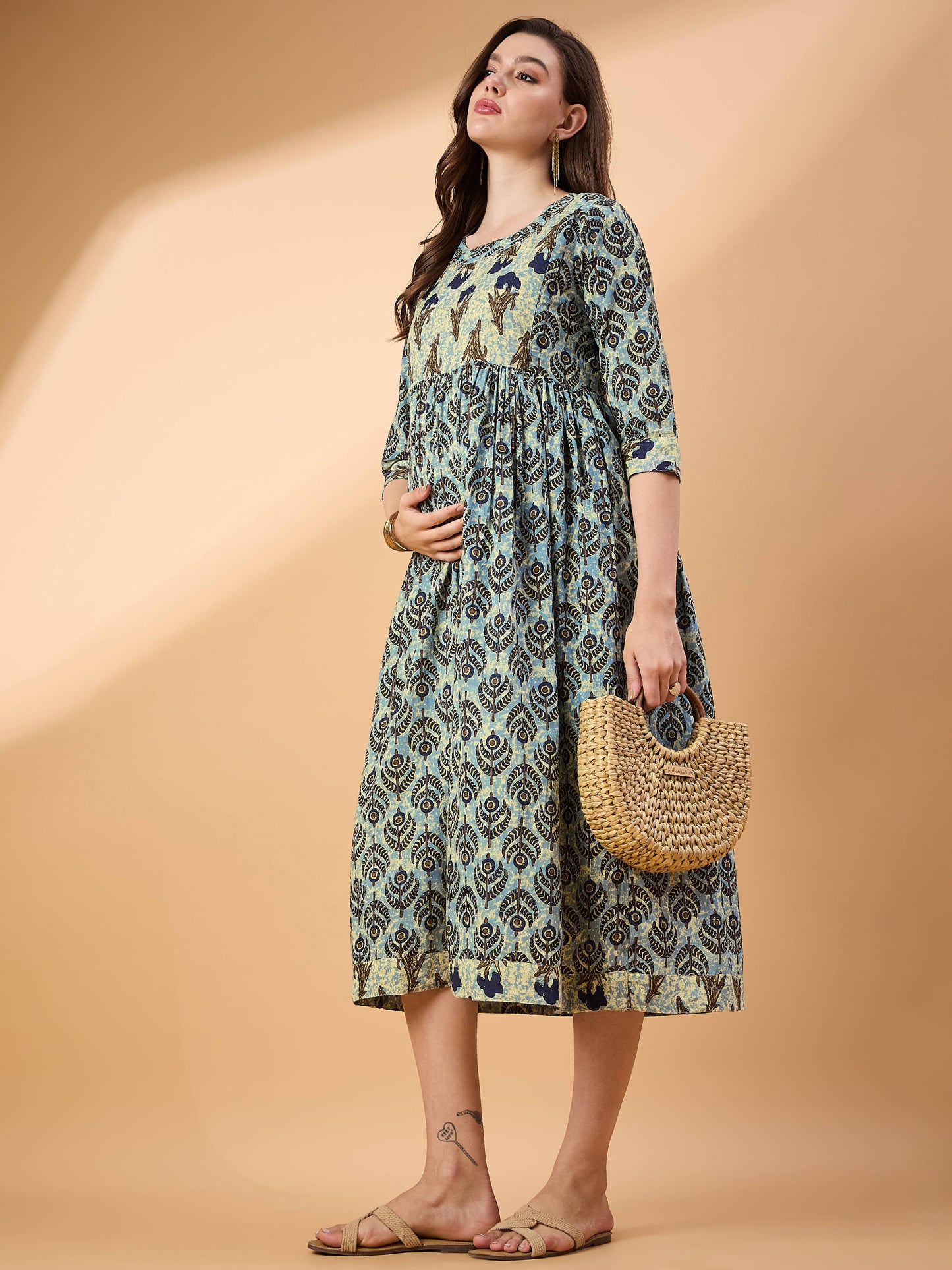 Jikonet Women's Breastfeeding Maternity Kurti with zip
