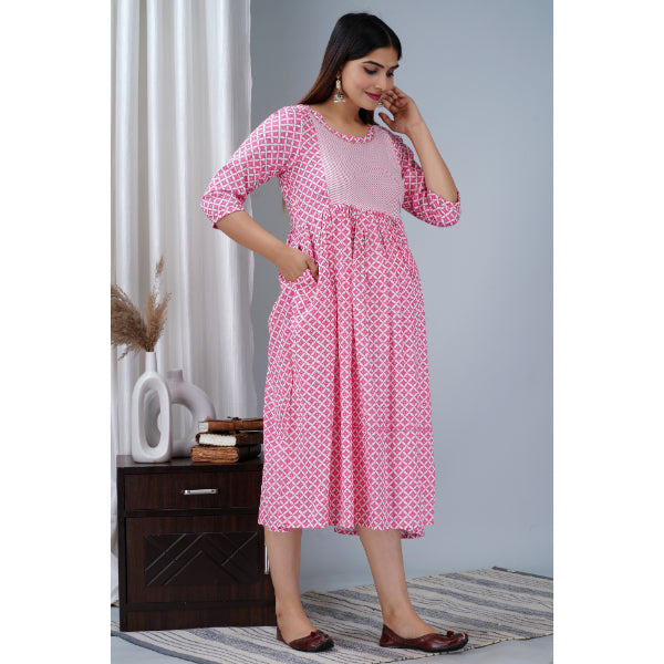 Jikonet Women's Breastfeeding Maternity Kurti with zip