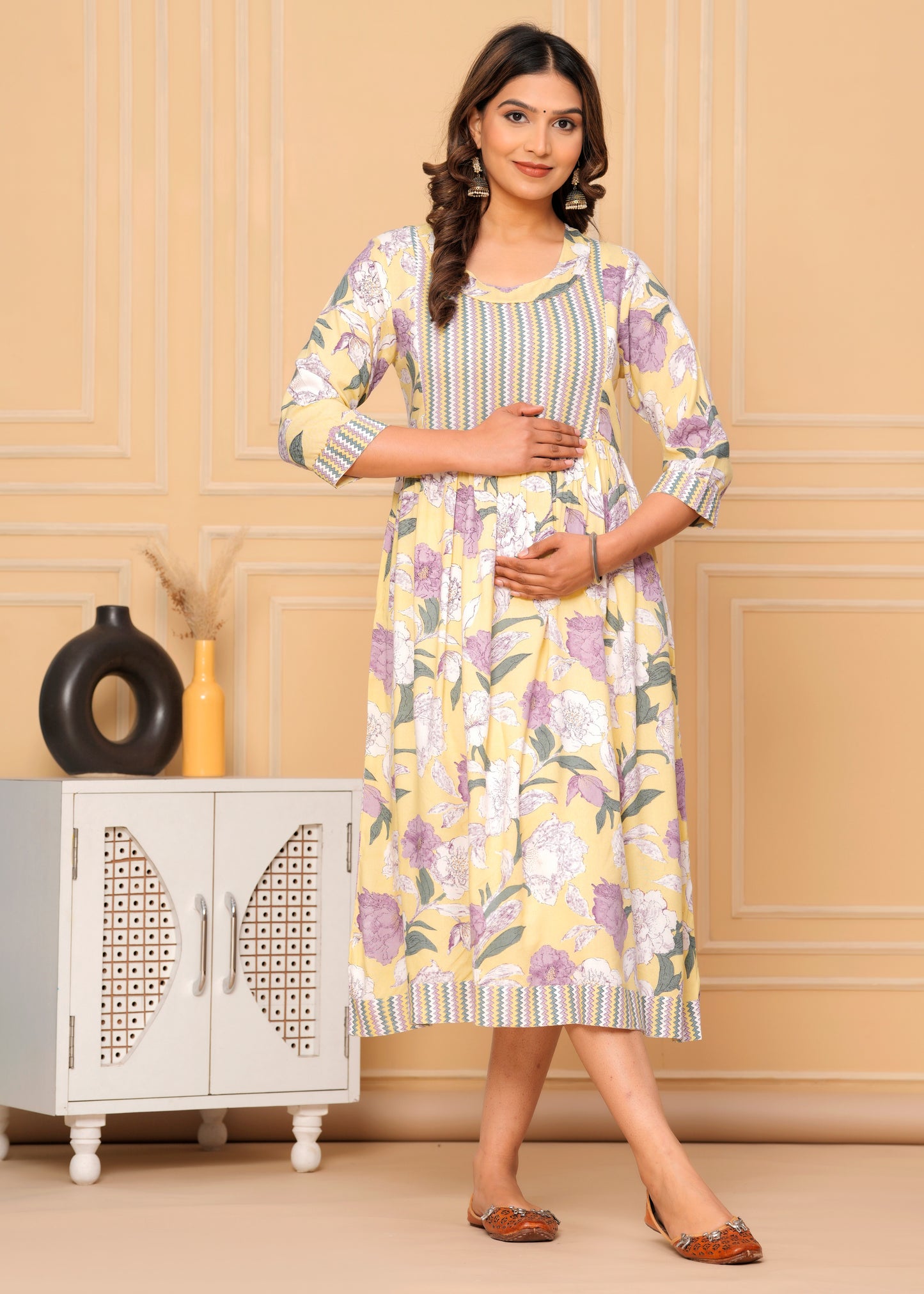 Jikonet Women's Breastfeeding Maternity Kurti with zip