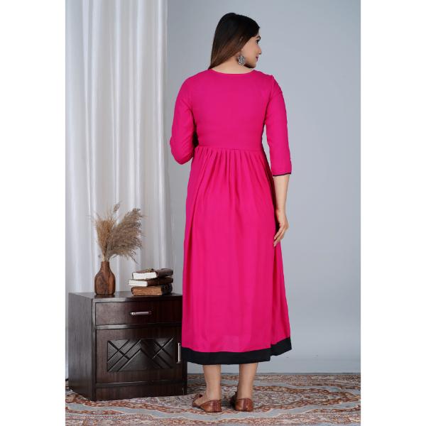 Jikonet Women's Cotton Plain Maternity Feeding Kurti