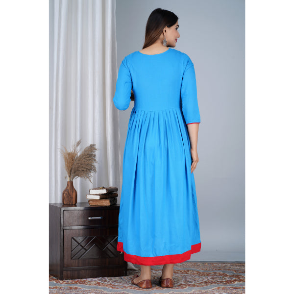Jikonet Women's Cotton Plain Maternity Feeding Kurti