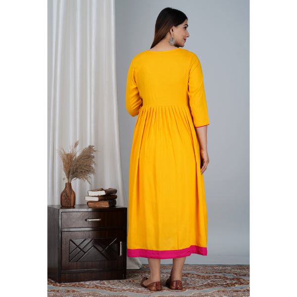 Jikonet Women's Cotton Plain Maternity Feeding Kurti