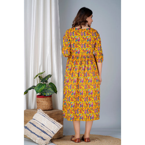 Jikonet Women's Cotton, Rayon Maternity Gown Feeding Kurti