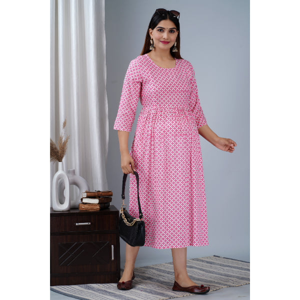 Jikonet Women's Breastfeeding Maternity Kurti with zip