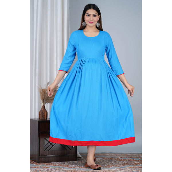Jikonet Women's Cotton Plain Maternity Feeding Kurti