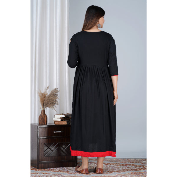 Jikonet Women's Cotton Plain Maternity Feeding Kurti