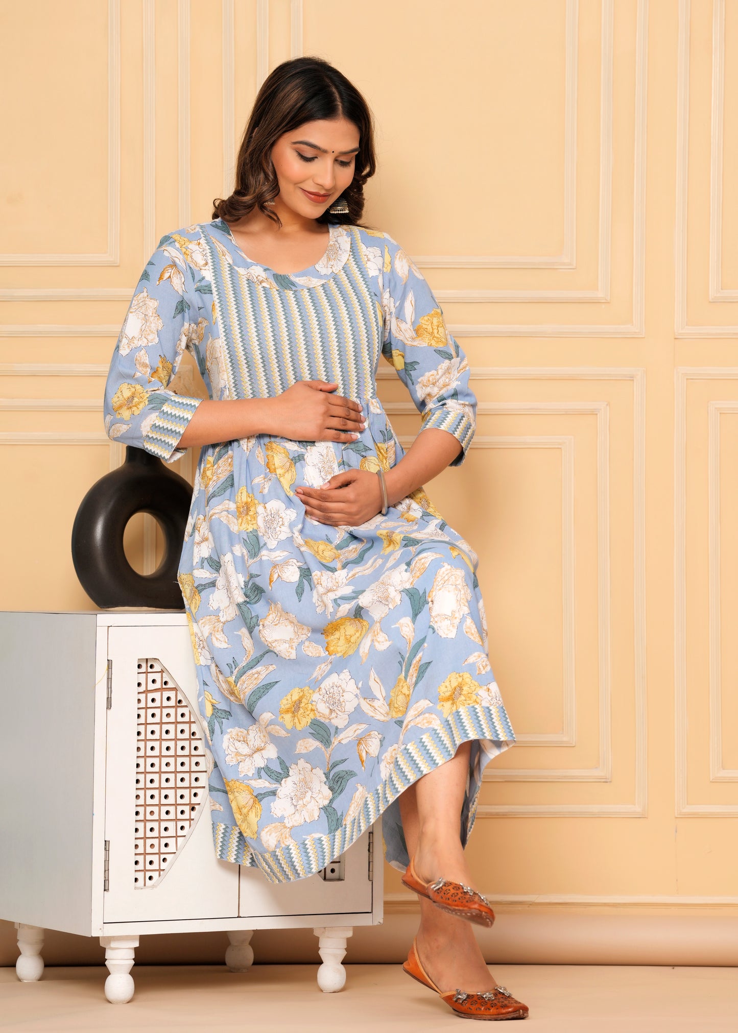 Jikonet Women's Breastfeeding Maternity Kurti with zip