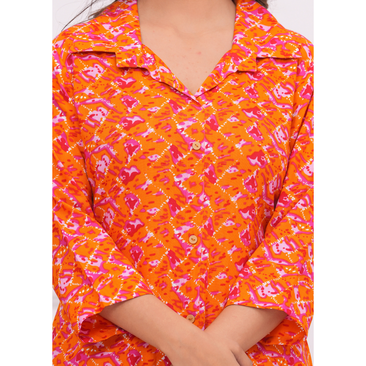 Jikonet Women's Co-Ord Set Kurta with Pant Set Outdoor Outfits Wear (Orange)