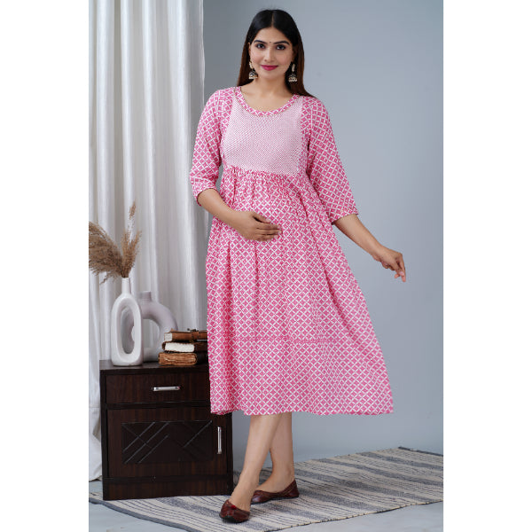 Jikonet Women's Breastfeeding Maternity Kurti with zip