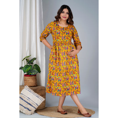 Jikonet Women's Cotton, Rayon Maternity Gown Feeding Kurti