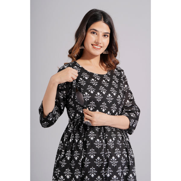 Jikonet Women's Breastfeeding Maternity Kurti with zip