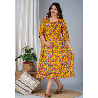 Jikonet Women's Cotton, Rayon Maternity Gown Feeding Kurti